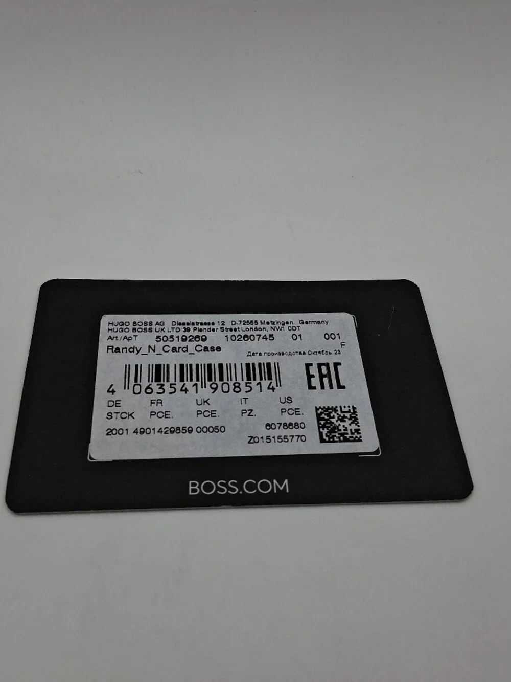 BOSS Hugo Boss Randy N Leather Card Case – NWT and Box 2001? Black & Sliver Logo